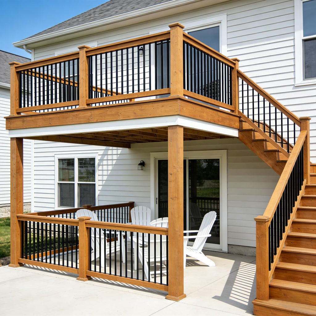 Iron Stair Balusters 5/8" Round Hollow Metal Wrought Iron Spindles for Indoor Staircase & Deck Railing 44" Long Plain