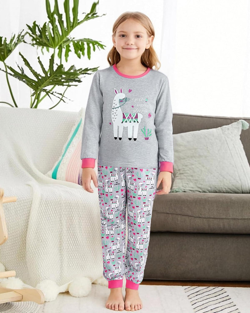 Girls Pajamas Kids Cotton Pajama Sets Piece Long Sleeve Pjs Comfy Girls Sleepwear