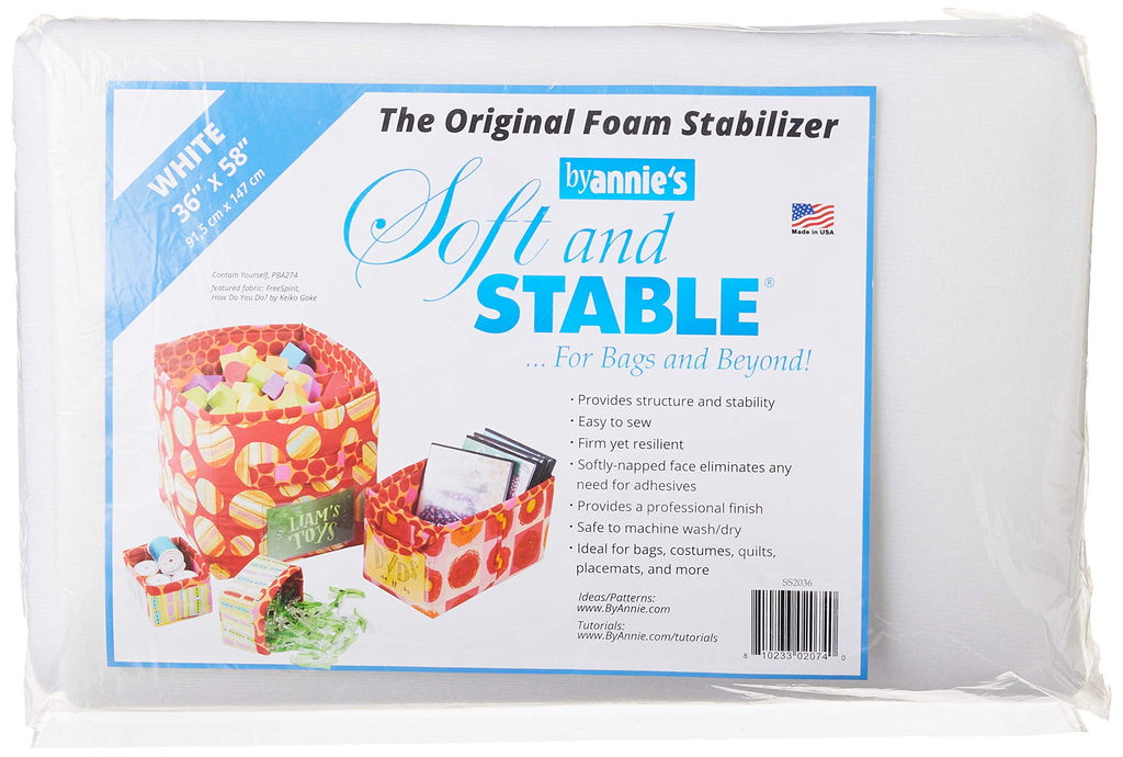 S Soft and Stable Fabric, 36 by 58-Inch, White