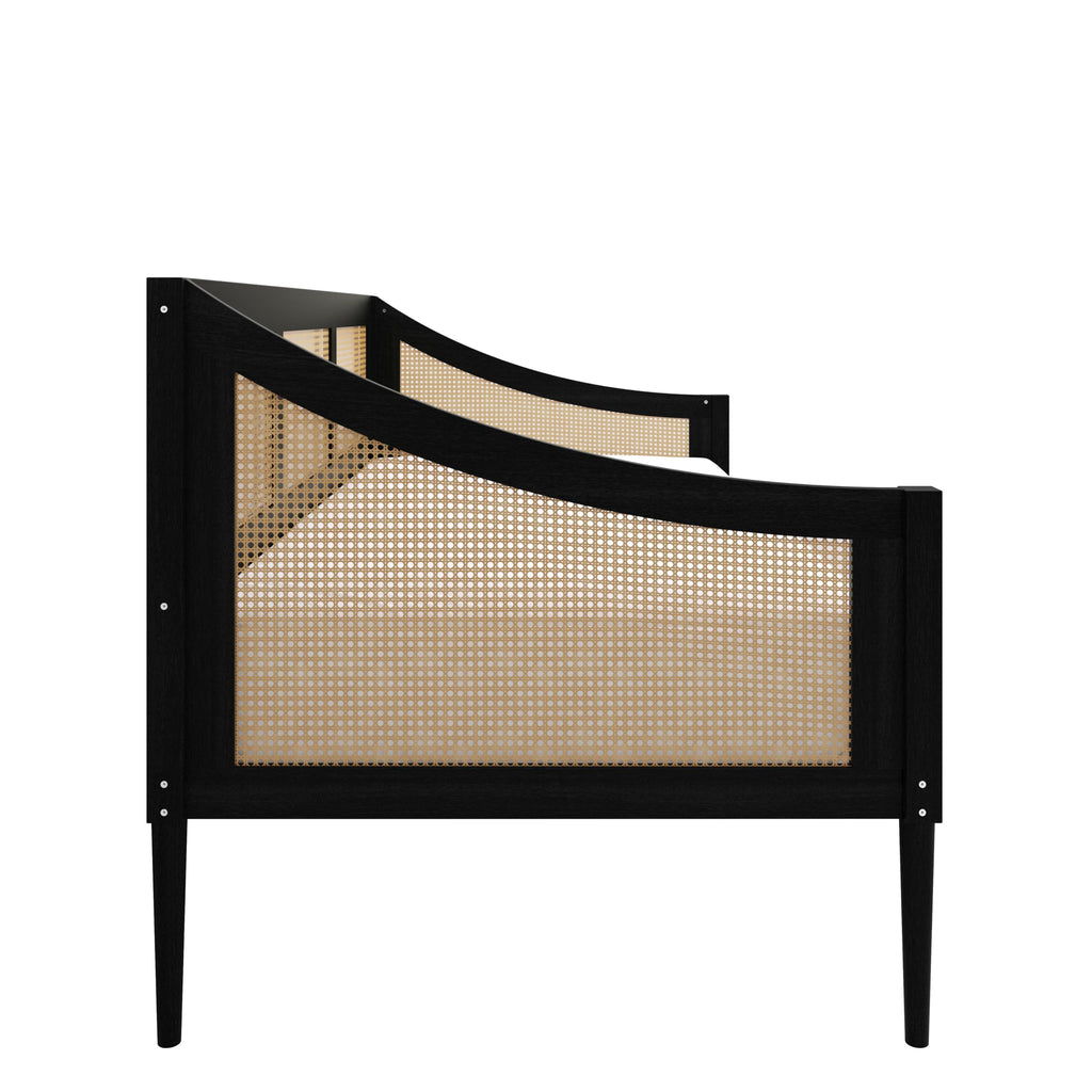 Elko Twin Wood and Rattan Daybed, Black