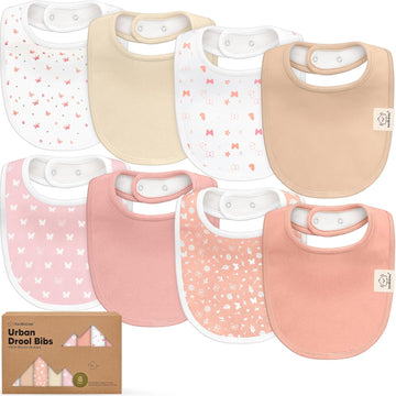 Pack Organic Baby Bibs for Drooling and Teething (Butterflies)