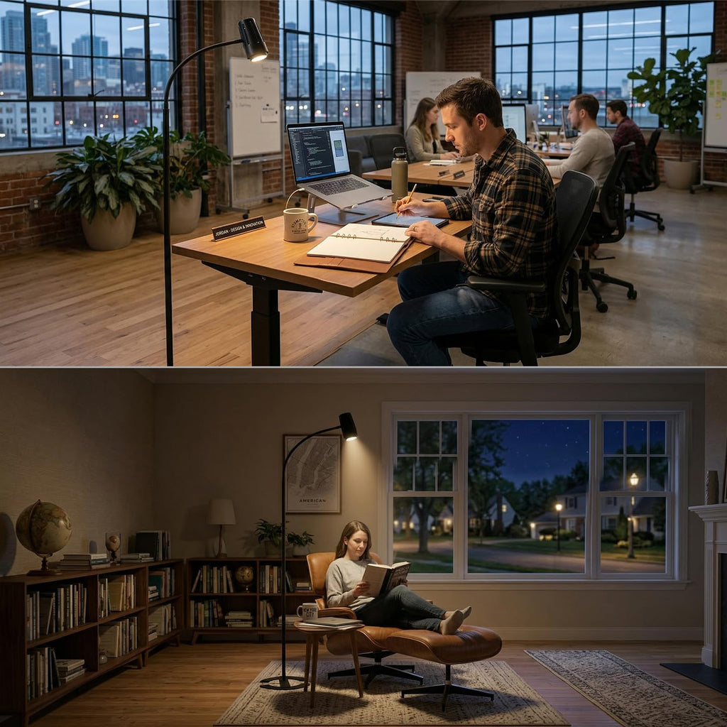 Reading Floor lamp Over Chair Gooseneck Standing Spotlight Light