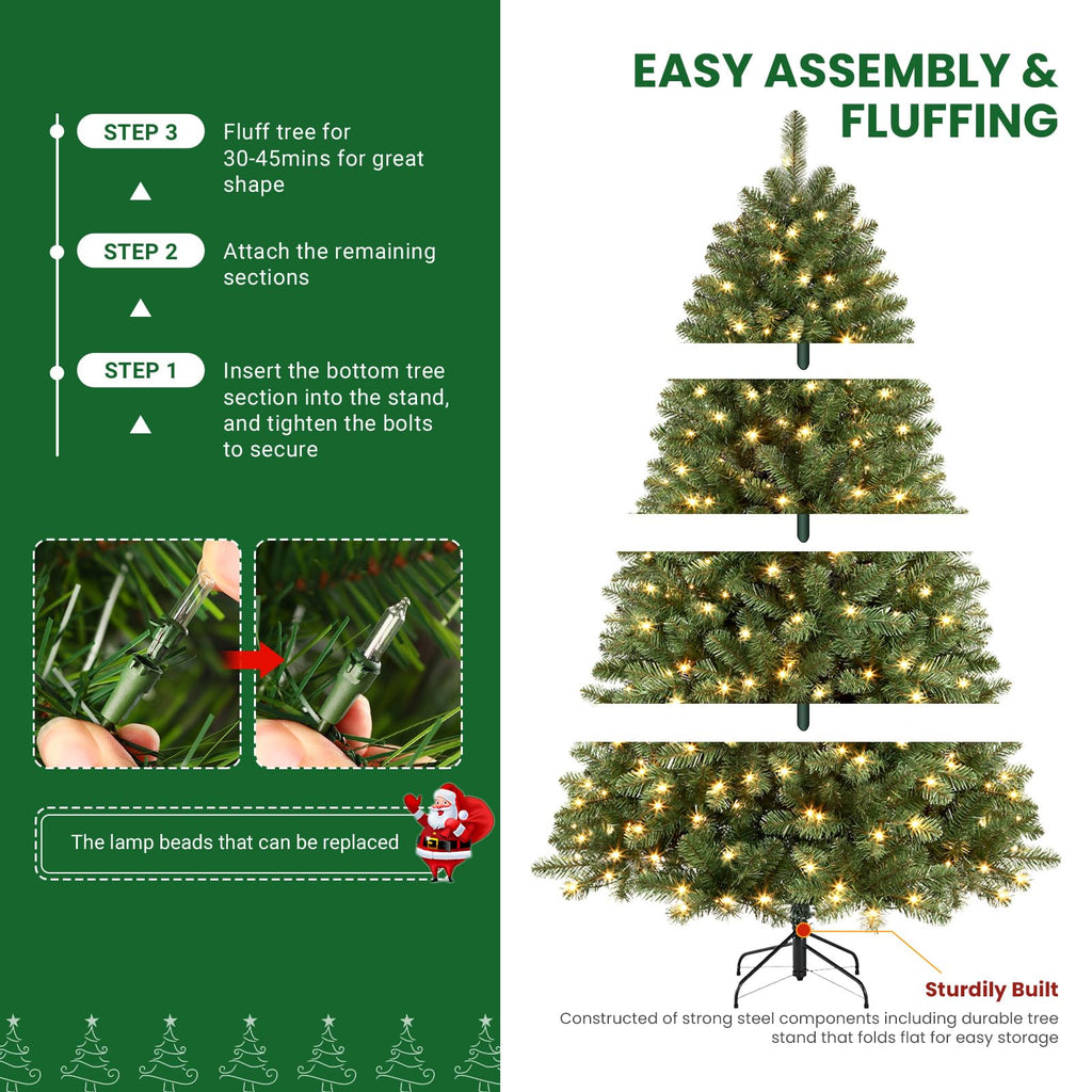 10ft Prelit Artificial Classic Spruce Christmas Tree