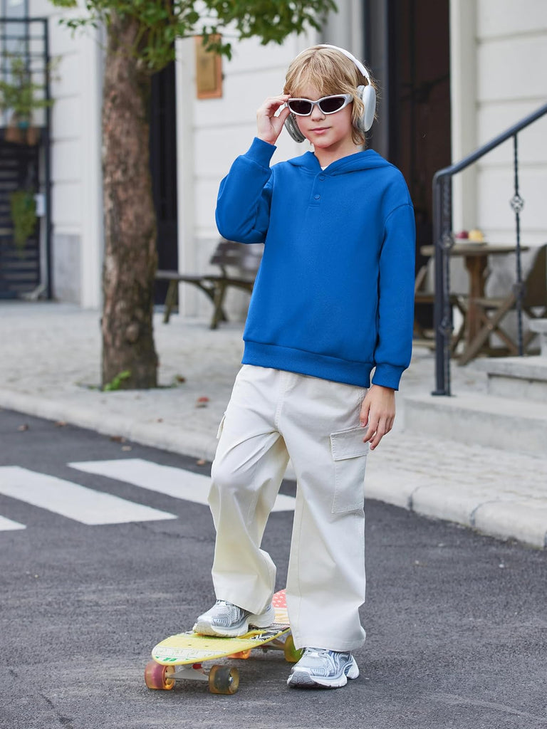 Boys 2 Piece Outfits Sweatsuit Snap Button Hoodie and Sweatpants
