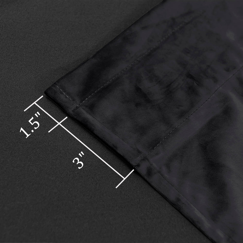 Black Velvet Blackout Curtains 108 inches, 2 Panels, 52W x 108L