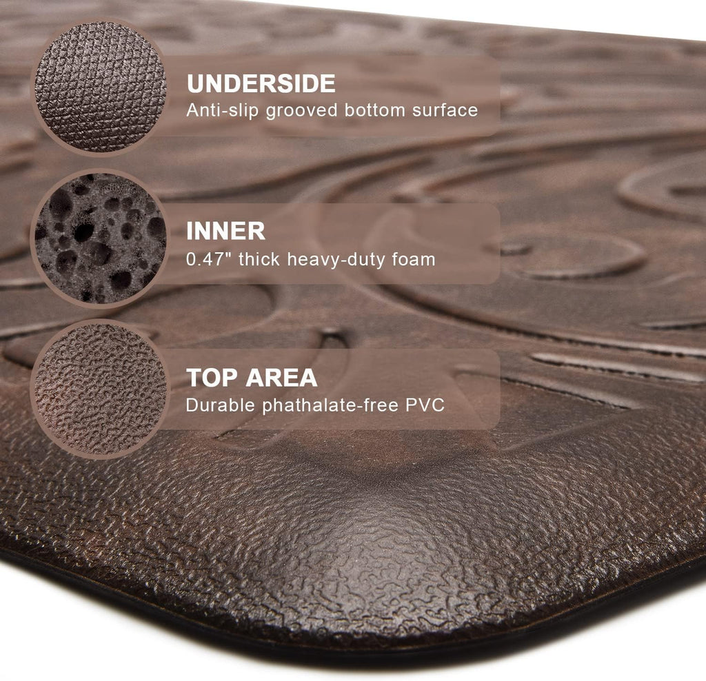 Kitchen Mat Cushioned Anti-Fatigue Comfort Standing Mat Rug | Waterproof Non-Slip Ergonomic Comfort Rug for