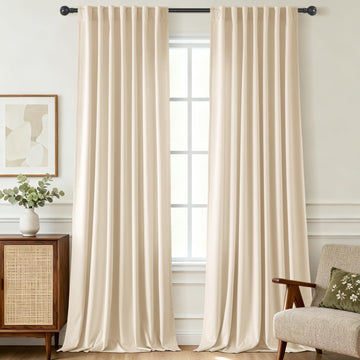 Cream Velvet Curtains 84 Inch Champagne Curta Elegant Drape
