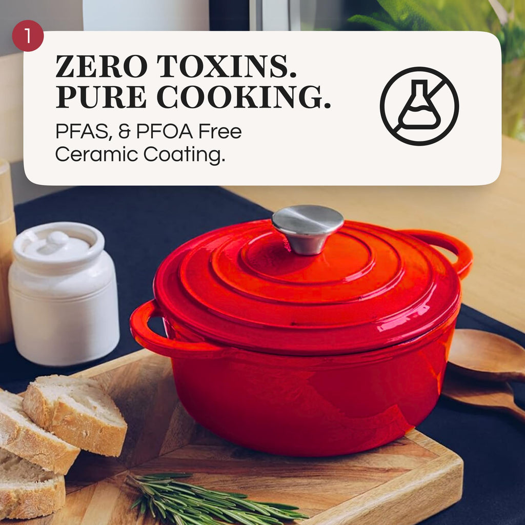 Cast Iron Cookware Set Enameled Dutch Oven Skillet