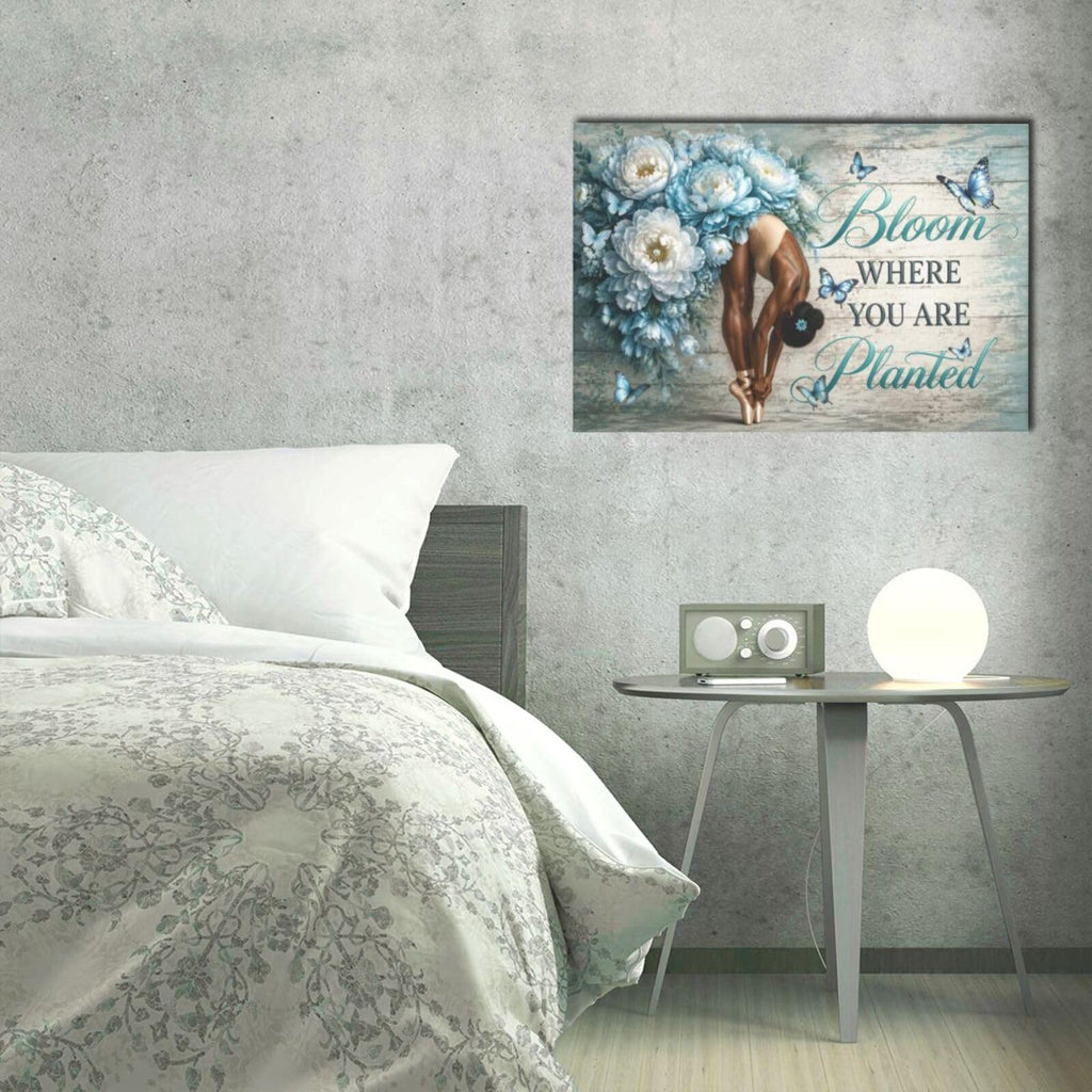 Melanin Ballet Dancer Inspirational Quote Canvas Painting Wall Art 16x24in