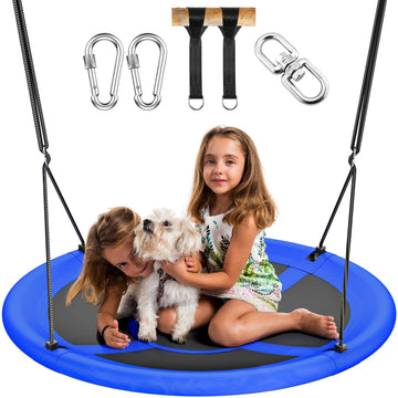 43 Inch Saucer Tree Swing for Kids Adults 700lbs Capacity Aqua Blue
