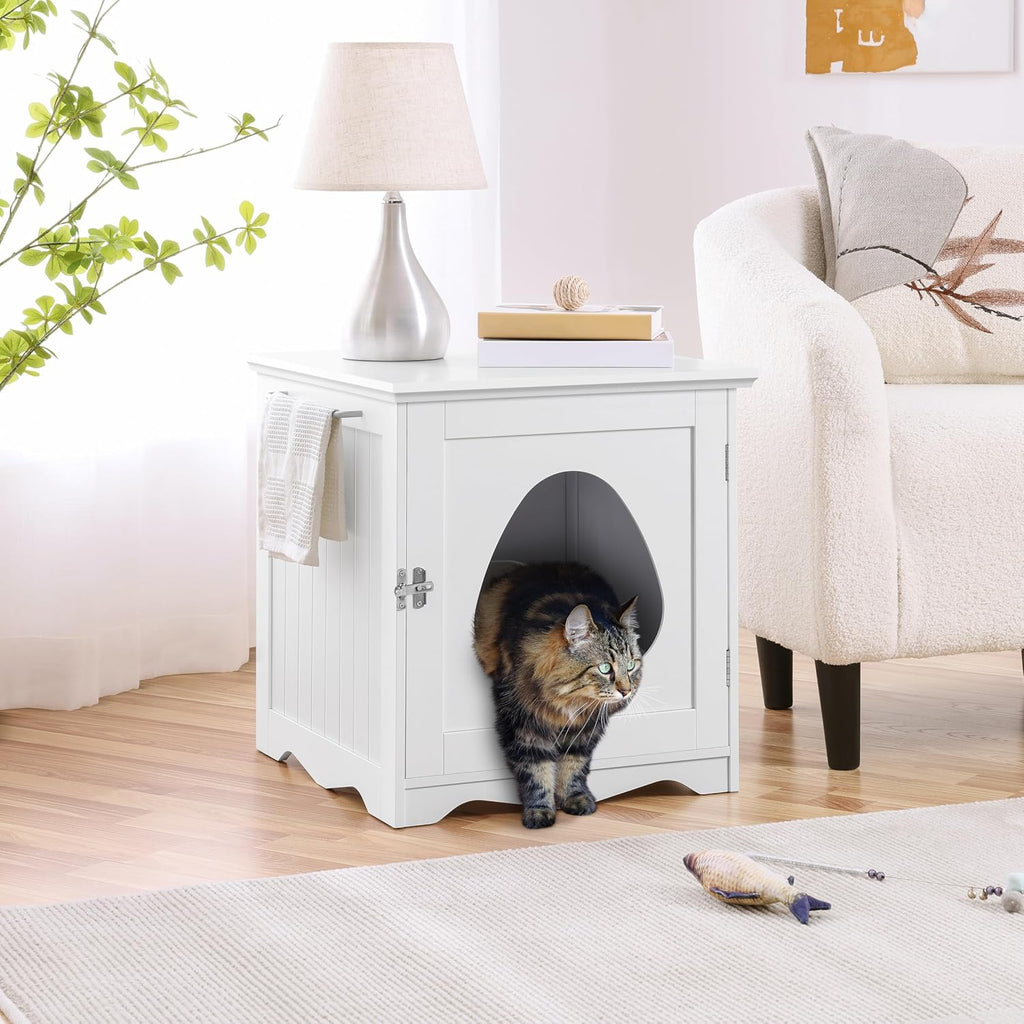 Hidden Cat Litter Box Enclosure Furniture, Side Table Design
