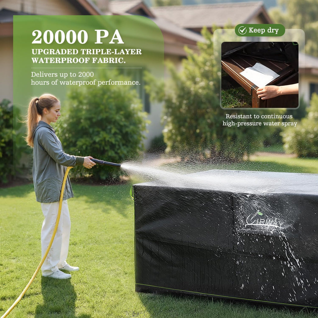 600D Rectangular Outdoor Furniture Covers-Upgraded 5 Layers Tough Oxford fabric Waterproof Patio Table Cover for