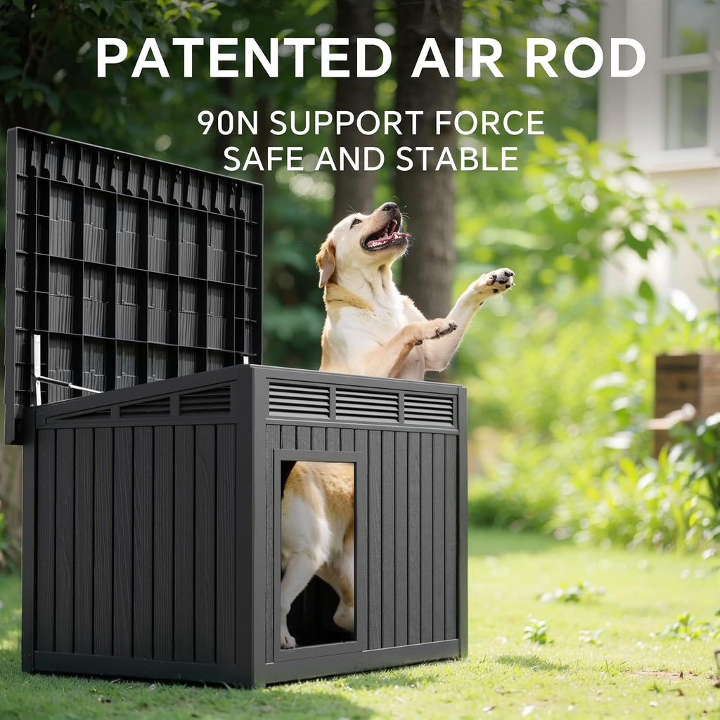 Dog House Outdoor & Indoor, Medium Size, Black