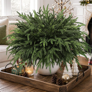 32Pcs 18" Real Touch Norfolk Pine Branches Artificial Faux Plants