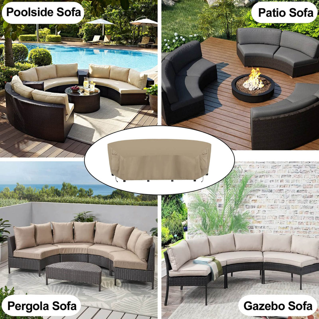 Waterproof Curved Outdoor Sectional Cover