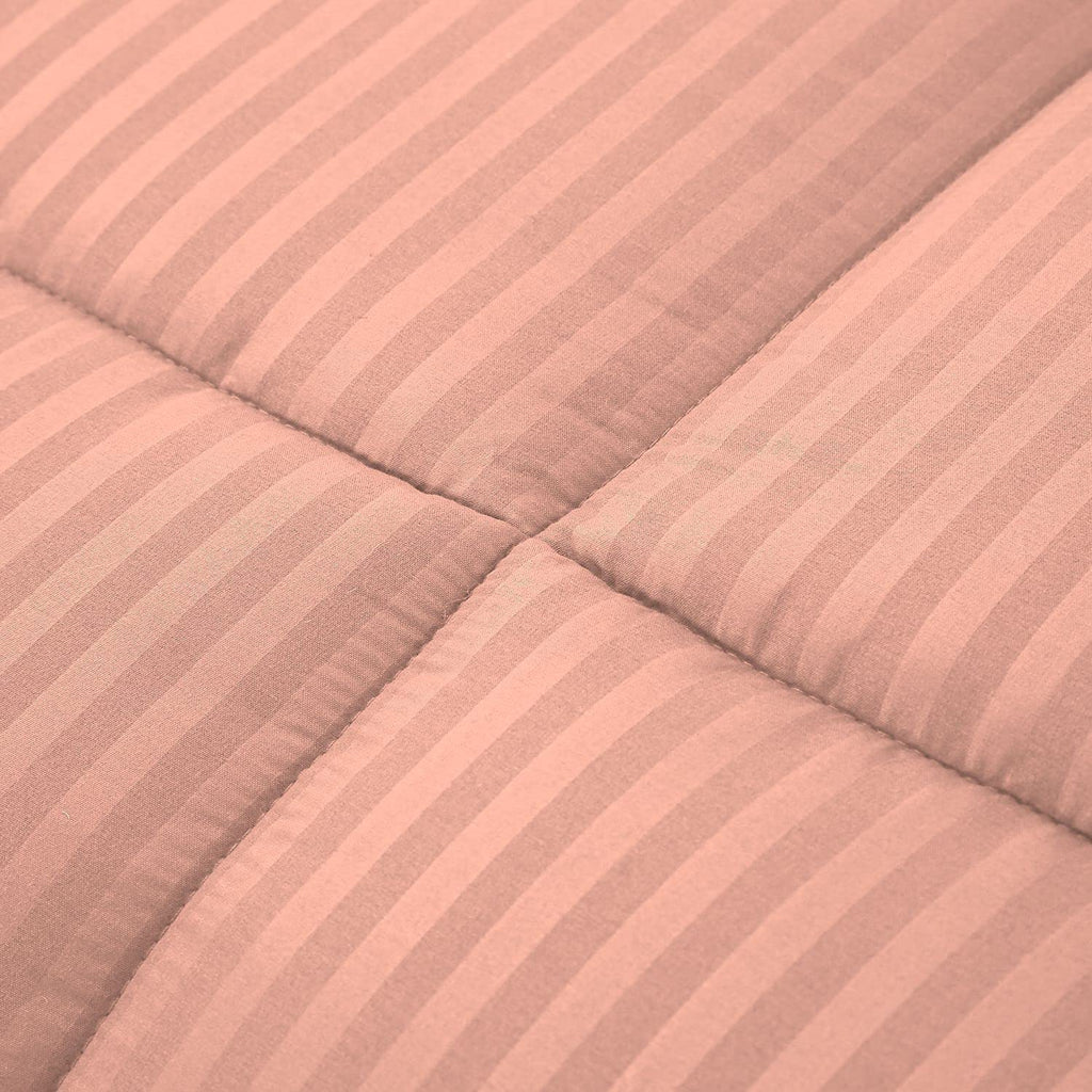 Luxurious 1000 Thread Count 5 Piece Comforter Set, 100% Egyptian Cotton Cover, Damask Stripe, 500 GSM Filling
