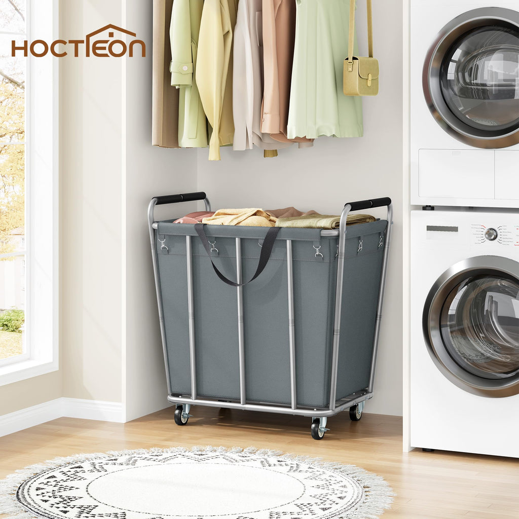 Large Laundry Cart with Wheels, 400L Heavy Duty Laundry Basket Organizer, Rolling Hamper Sorter for Clothes Storage