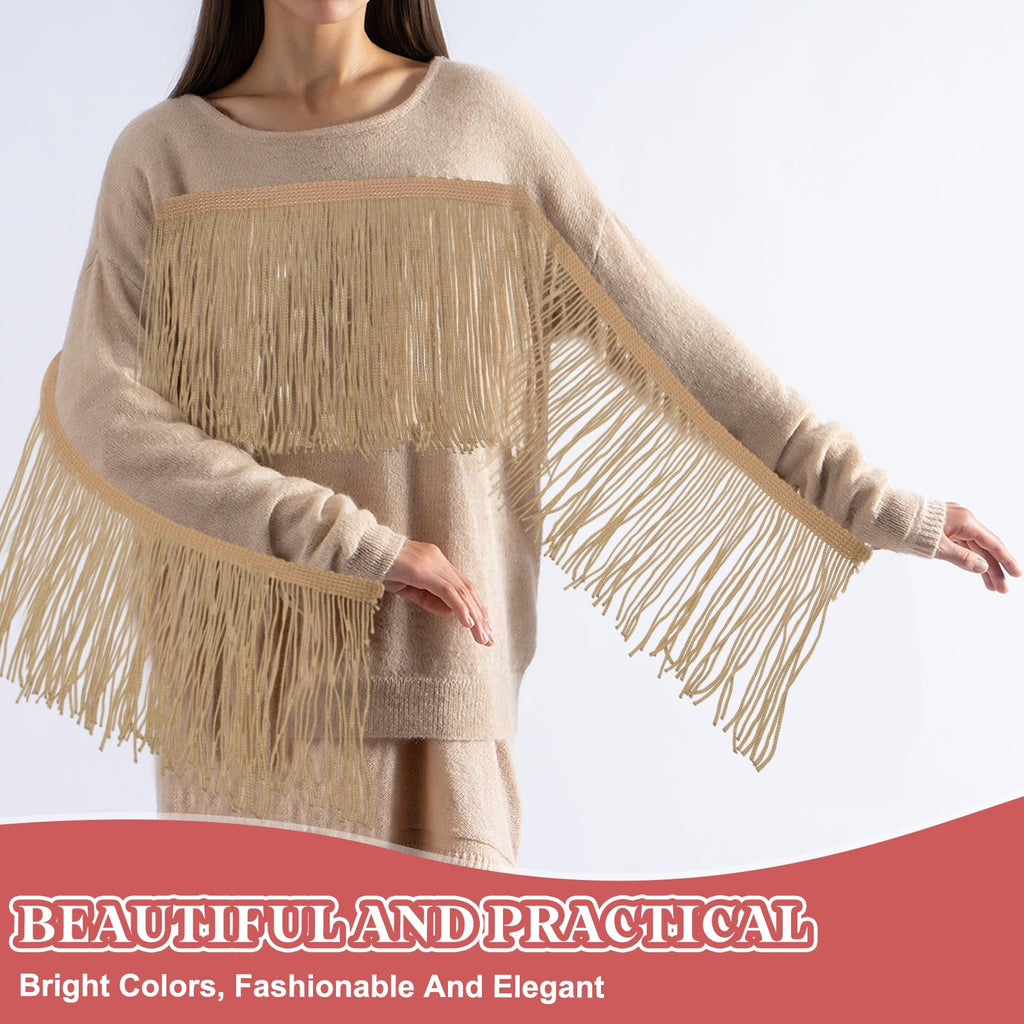 6 Inch Fringe Trim Tassel Sewing Trim, Polyester Chainette for DIY Craft Clothing Accessories Latin Wedding - 10 Yards