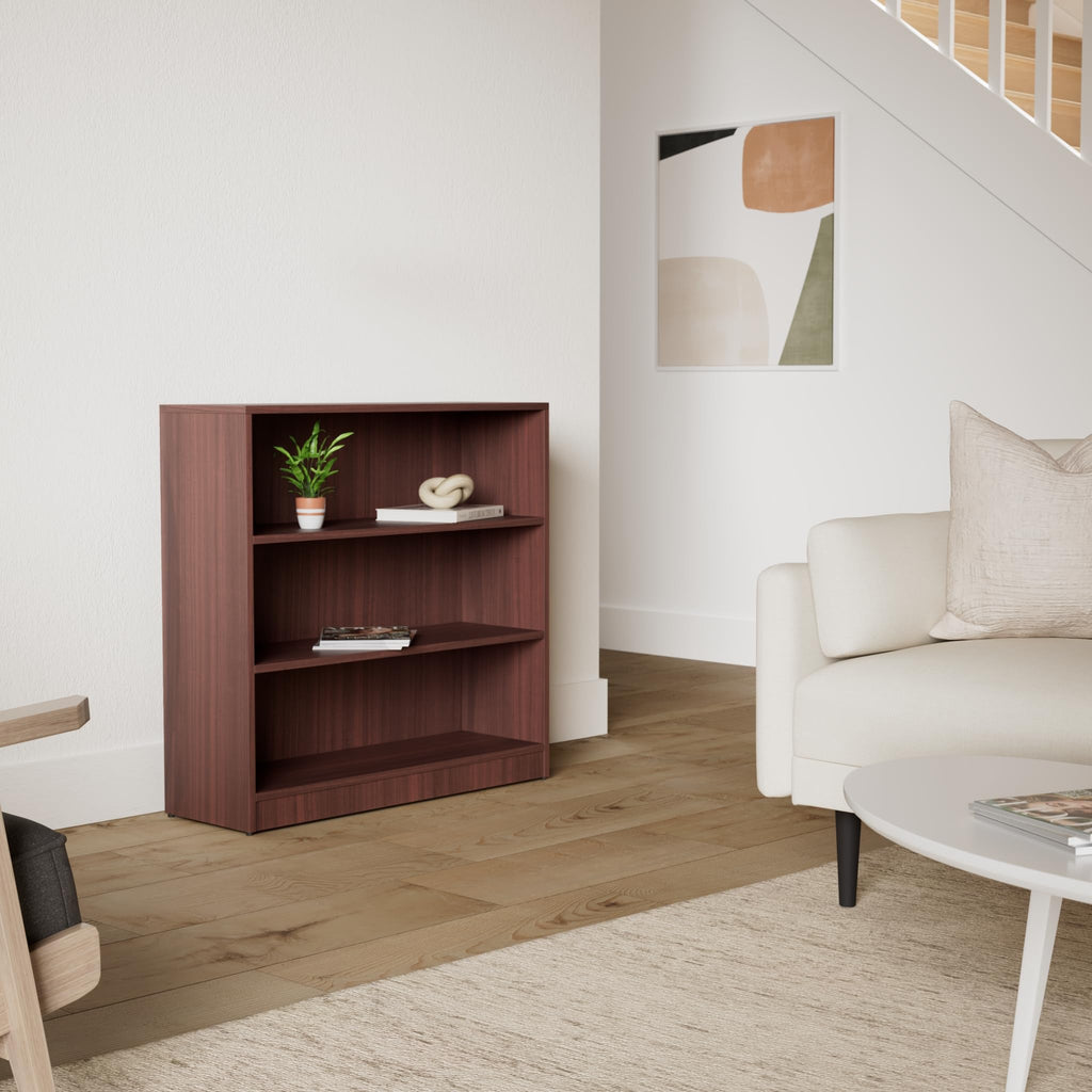 Mahogany Laminate Bookcase, 36" x 36" x 12"