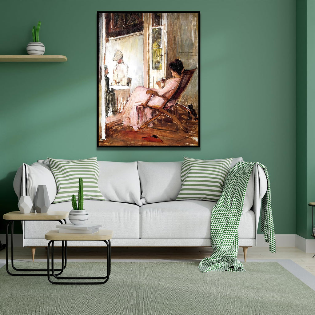John William Waterhouse Canvas Wall Art -Loggia Poster- Waterhouse Drawing Loggia Vibrant Color Vivid Image Vintage