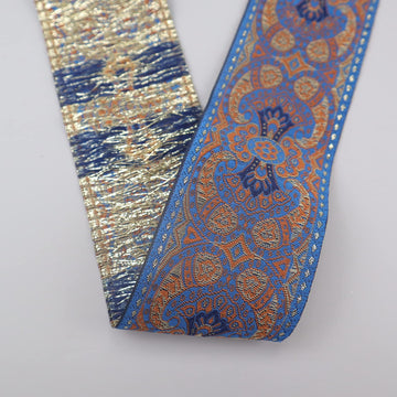 Vintage Boho Jacquard Ribbon Trim, 1.9" Wide Embroidered Fabric Lace for Sewing, DIY Crafts, Clothing - 10 Yards