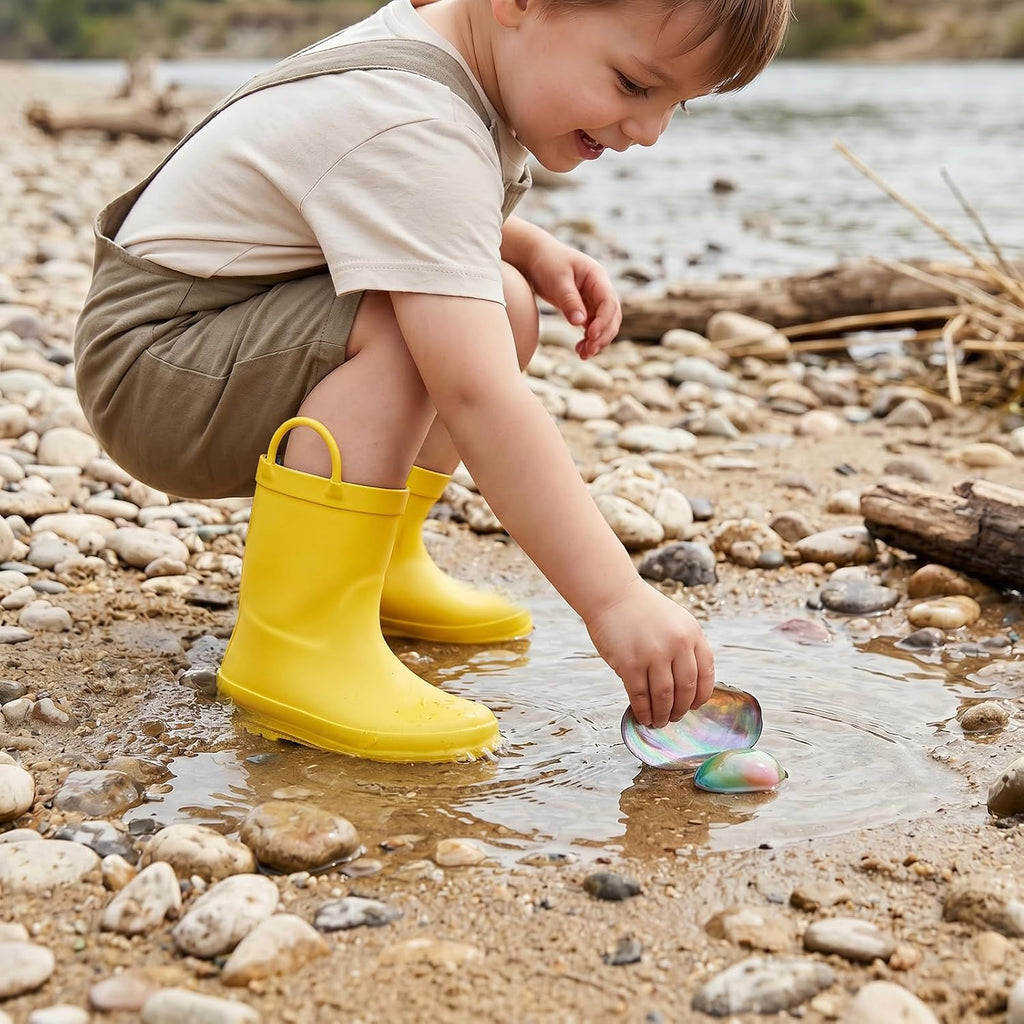 Kid's Waterproof Rubber Rain Boots for Toddlers Boys and Girls