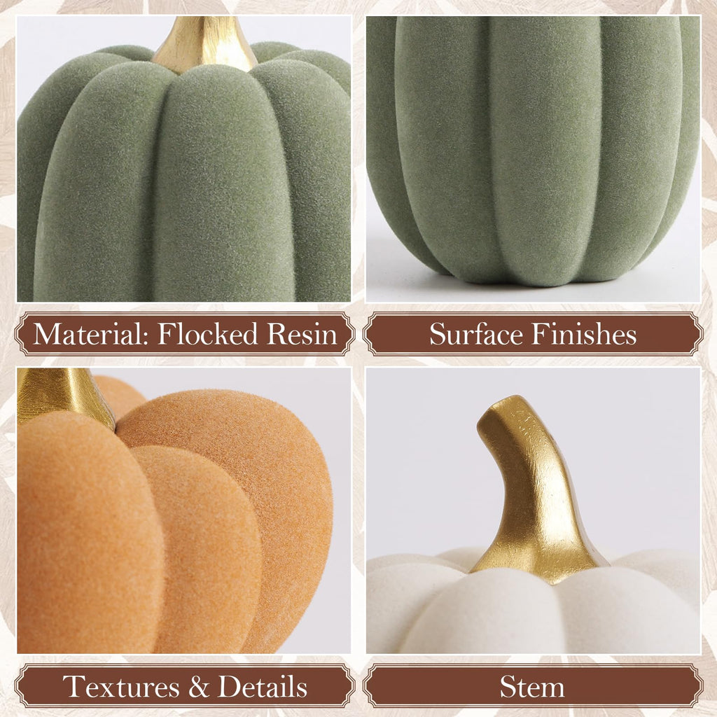 Fall Pumpkin Decor, Faux Artificial Pumpkin Table