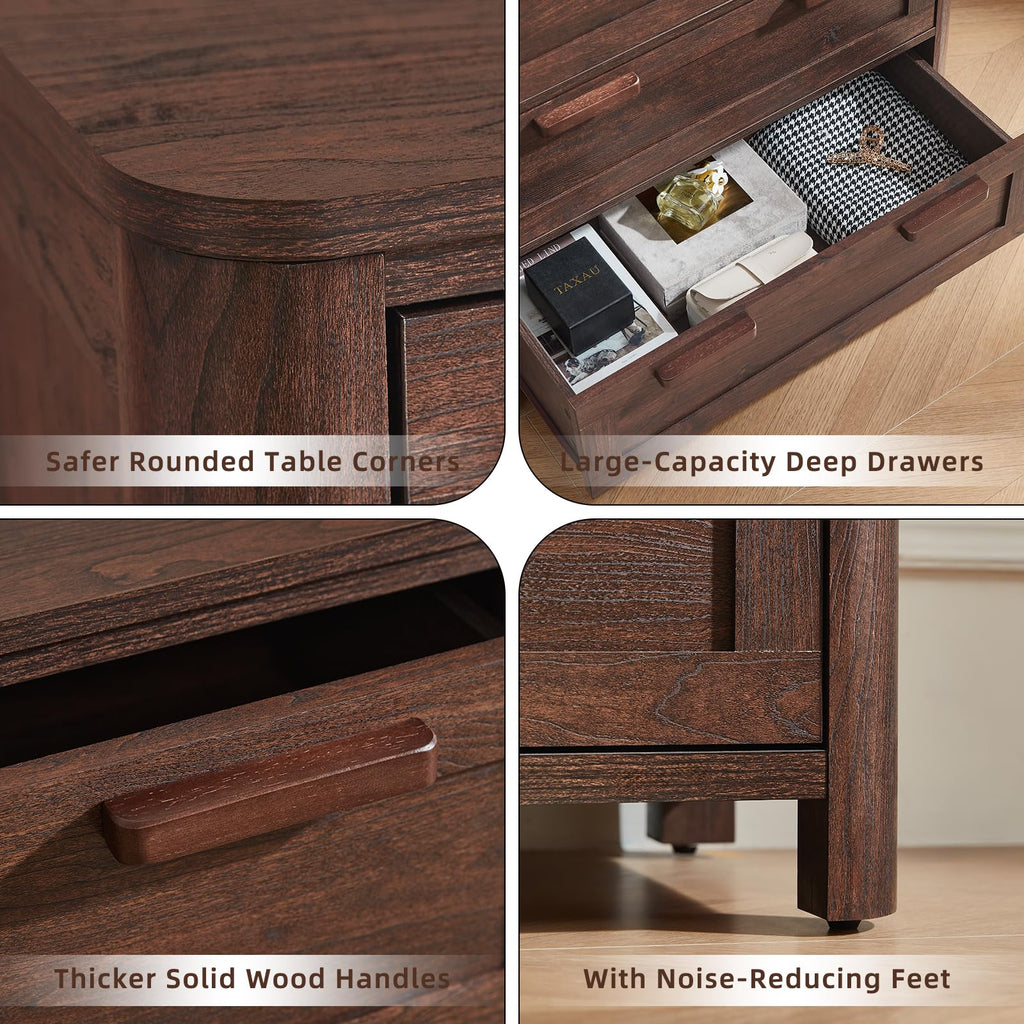 Farmhouse 5 Drawer Dressers, Walnut