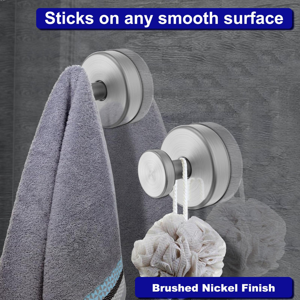 Suction Cup Hooks for Shower, Removable Towel Hooks Window Glass Door Wall, Bath Robe Looafh Hook for Hanging - 4