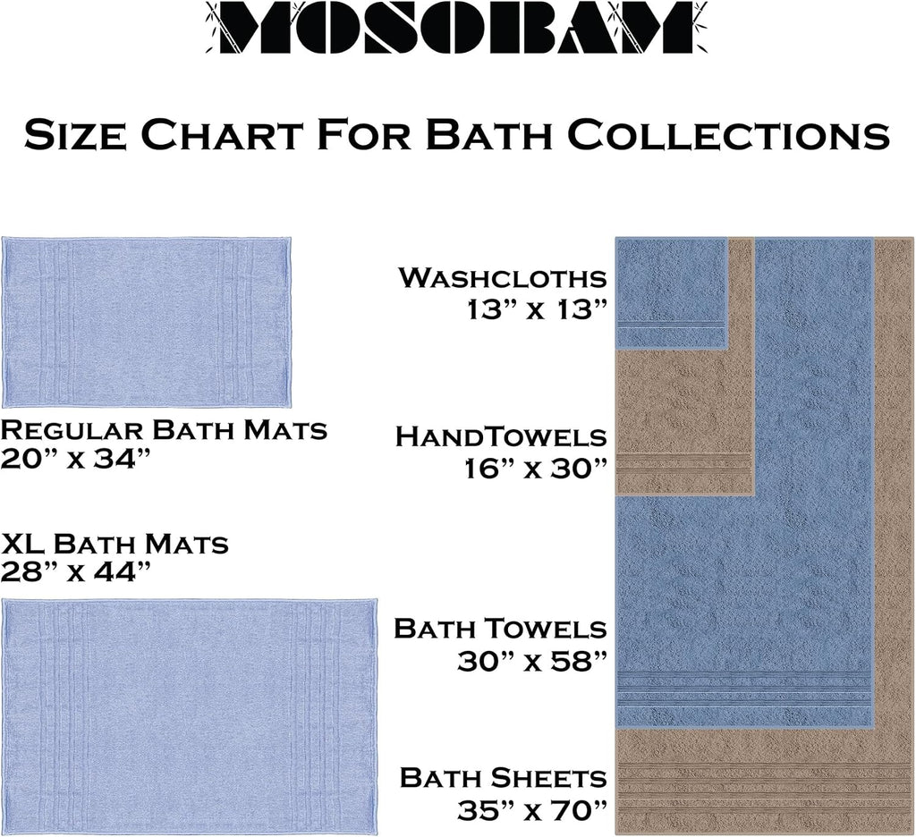 12 Piece Luxury Turkish Bath Sheet Set, 35 x 70 in, 700 GSM, White | 4 bath sheets, 4 hand towels and 4 washcloths