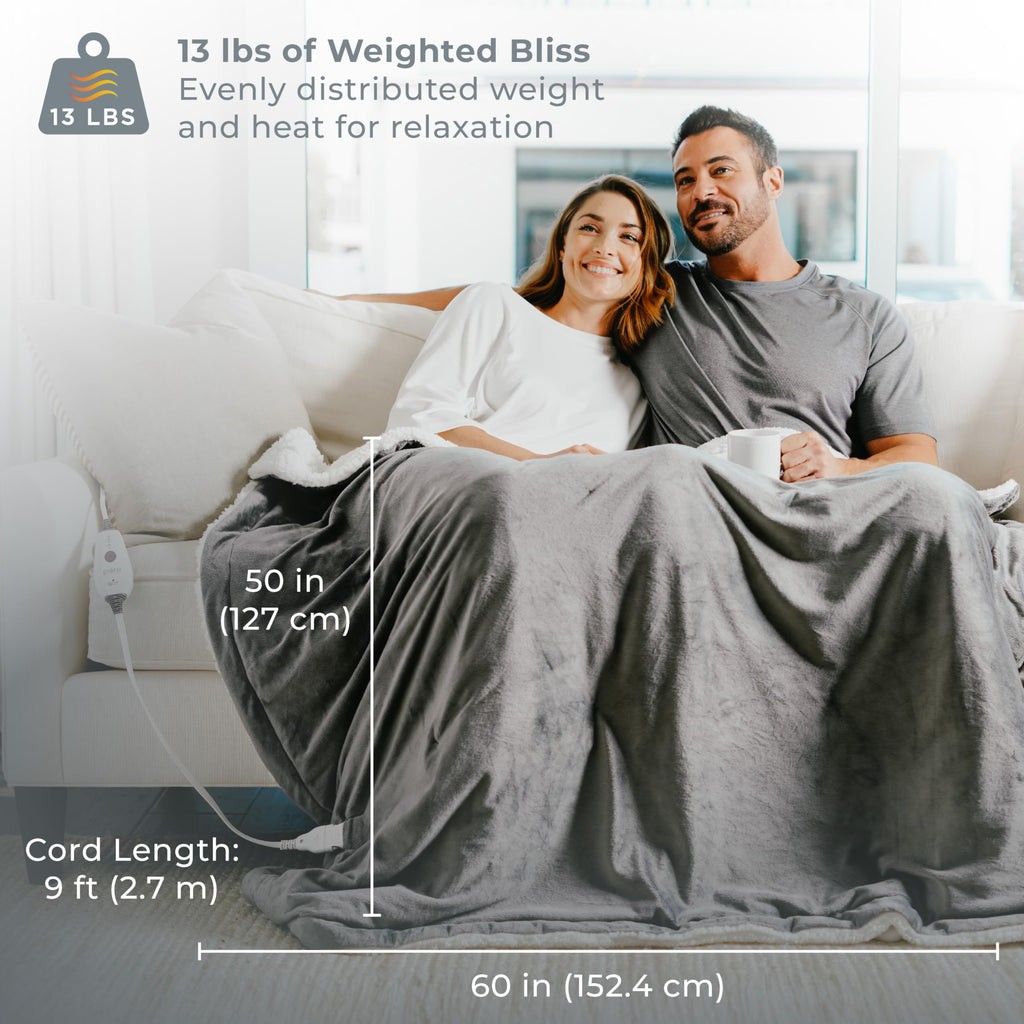 WeightedWarmth 2-in-1 Heated Weighted Blanket, 13 lb