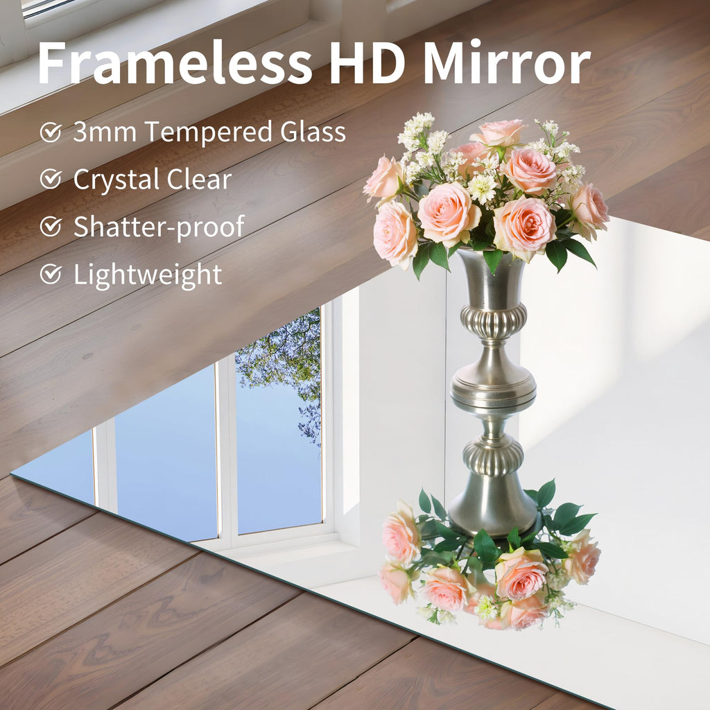 2-Pack 24x36 Inch Frameless Mirrors for Wall, Bathroom Vanity Mirrors with Polished Edge, Rectangle Mirror for Over