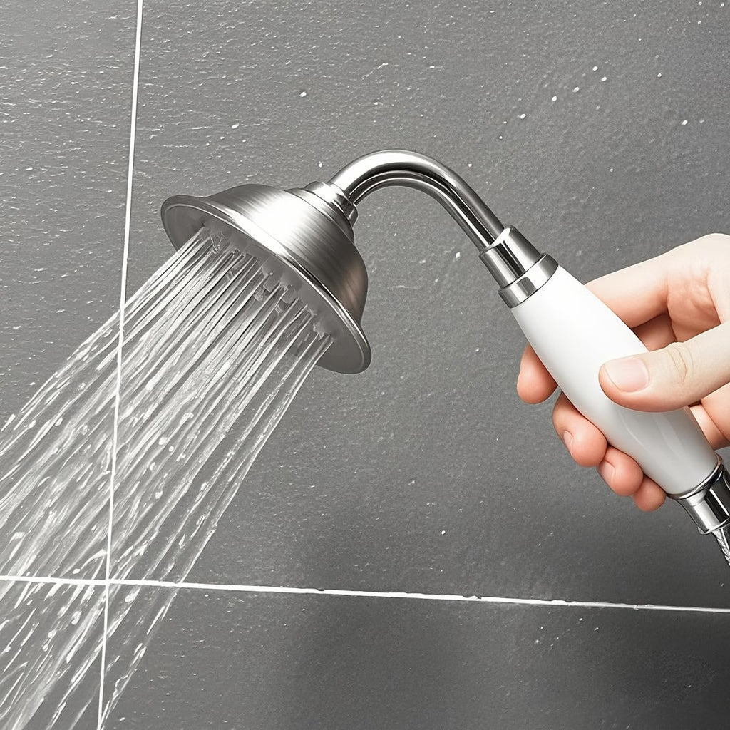 Vintage Hand-held Shower Rain Sprayer Telephone Shaped Ceramic Shower Head with 59 Inch Hose , Brushed Nickel