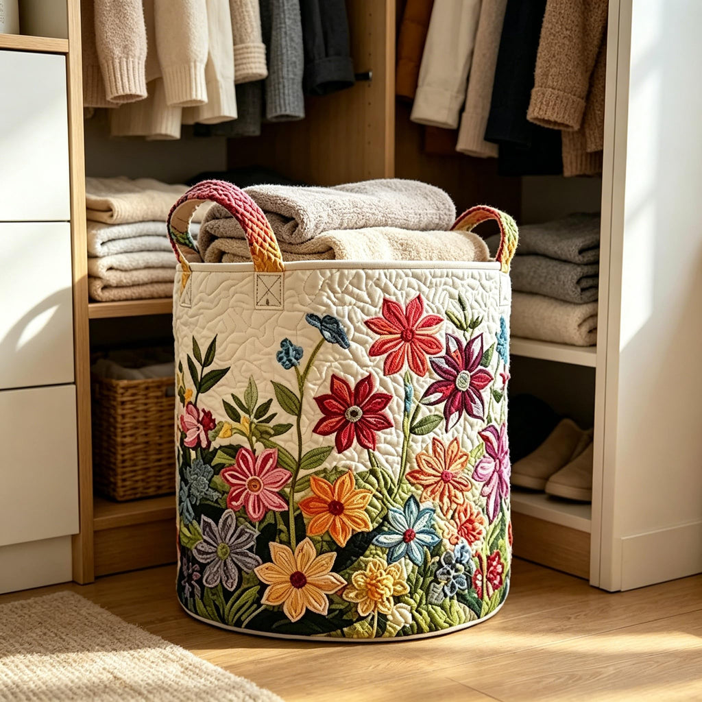 Handles Collapsible Storage Hamper 3D Embossed