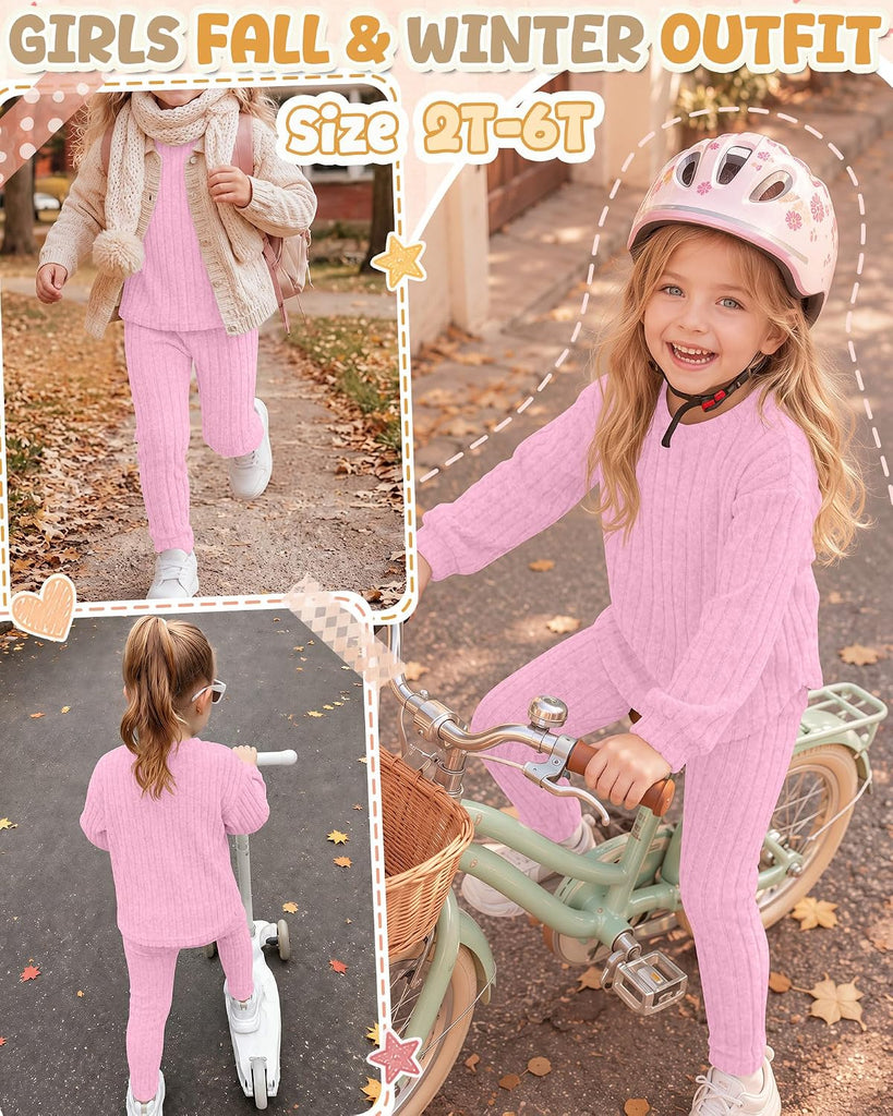 Toddler Girls' 2 Piece Ribbed Outfit Set