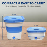 Portable Washing Machine 15L - Foldable Mini Washer for Baby Clothes, Underwear, Small Laundry - Compact Washing