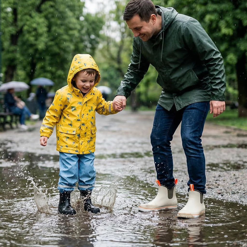 Kids Rain Boots for Girls Boys Waterproof Ankle Rubber Boots