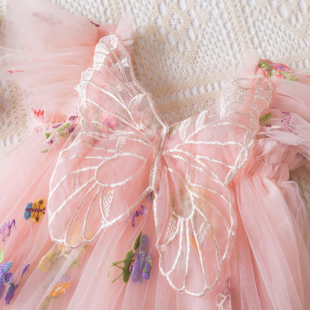 Baby Girl Tulle Dress Casual Flower Embroidery Toddler Dresses