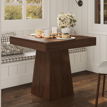 Small Dining Table with Drawers, 31.5 Inch Farmhouse Kitchen Table