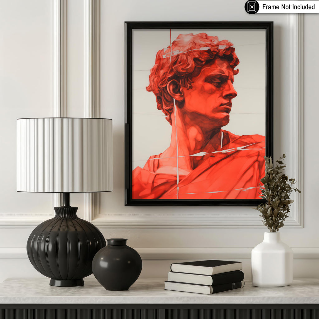 Master Renaissance Sculpture Print - David Poster - Altered & Pop Art - Modern Wall Design - Gift for Men & Women