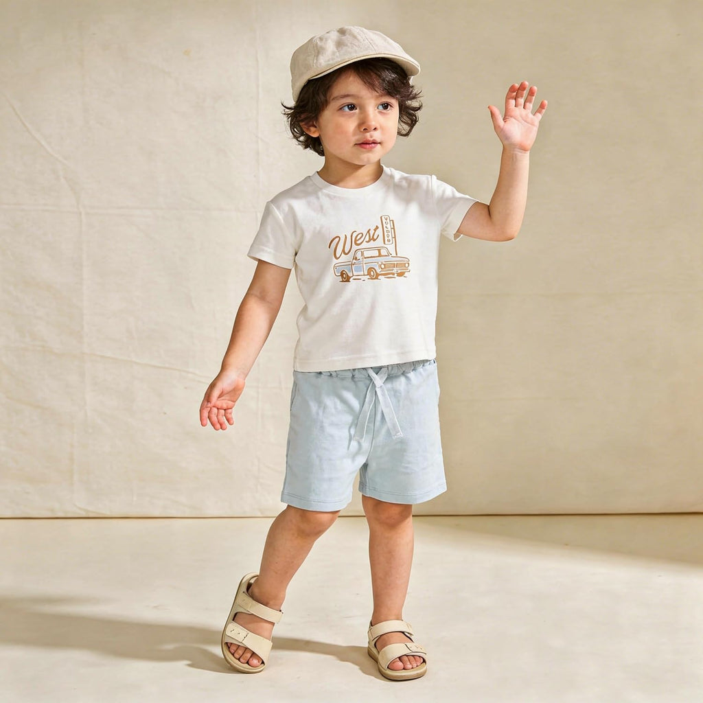 Certified Organic Cotton Spring Summer Top & Bottom Set for Baby & Kids- Wild West, 12-18 Months