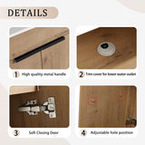 SSLine 36-Inch Bathroom Vanity with Sink Mid-Century Bathroom Vanities with Top Basin Floor Wood Bathroom Sink Cabinet