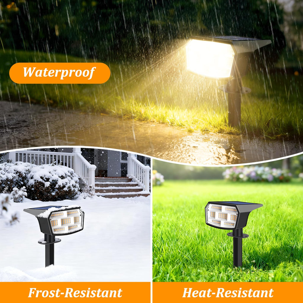 8-Pack Solar Spot Lights Outdoor Waterproof, Landscape Spotlight Warm White