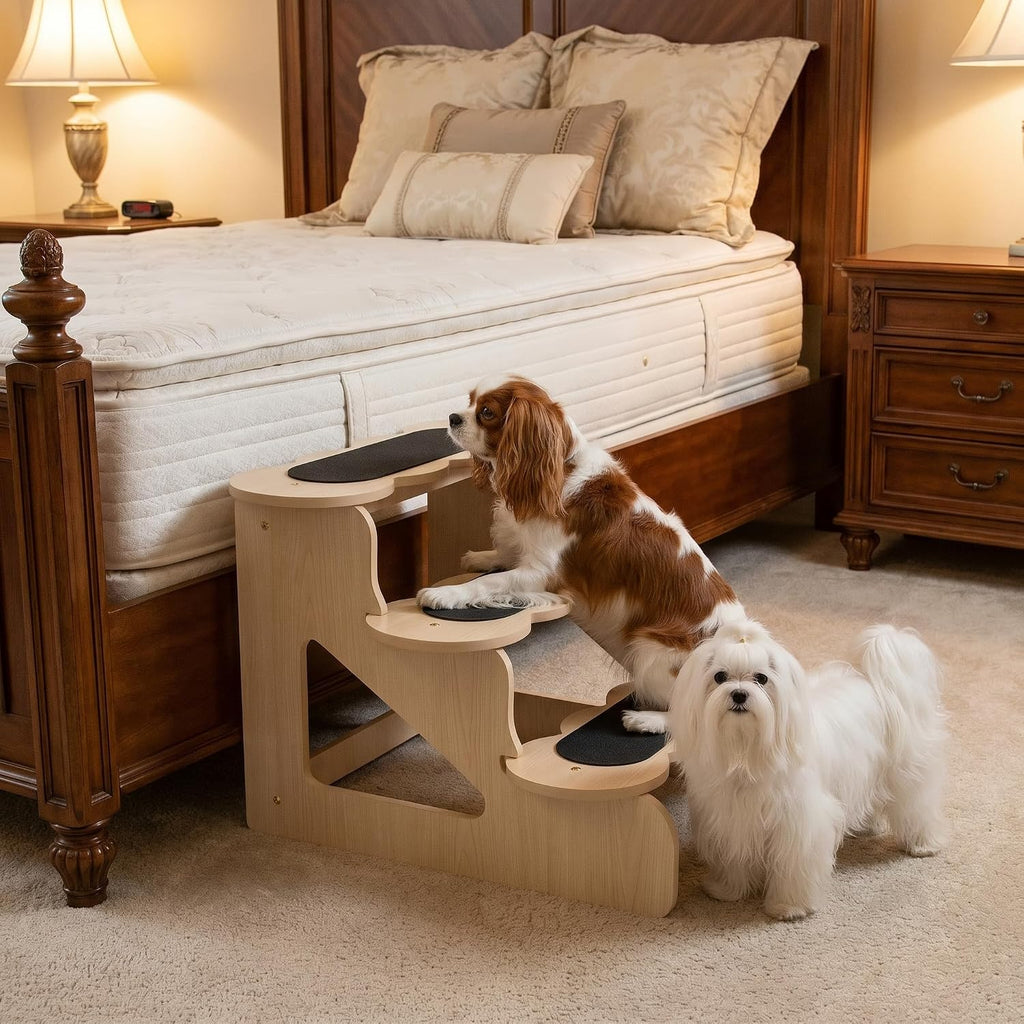 Wood Dog Stairs for Bed