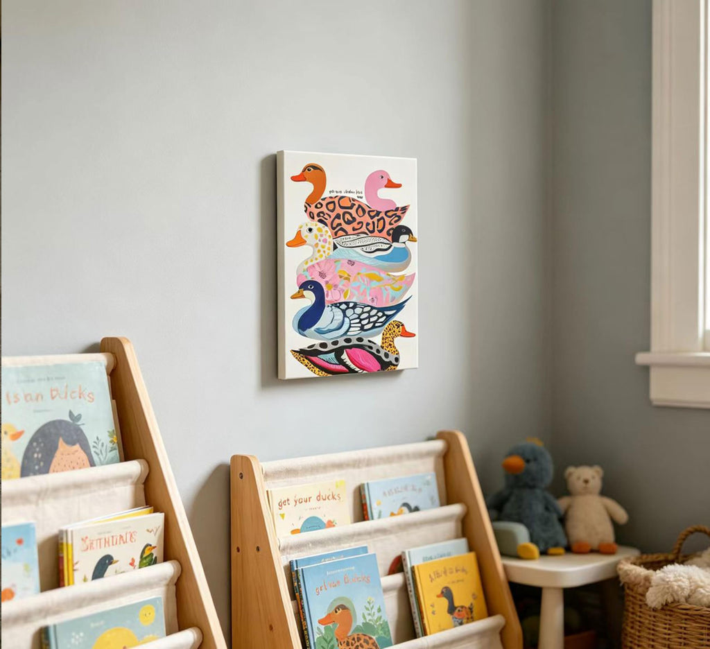 Colorful Duck Canvas Wall Art Funny Animal Painting Picture Wall Decor Kitsch Dopamine Fashion Animals Poster Print