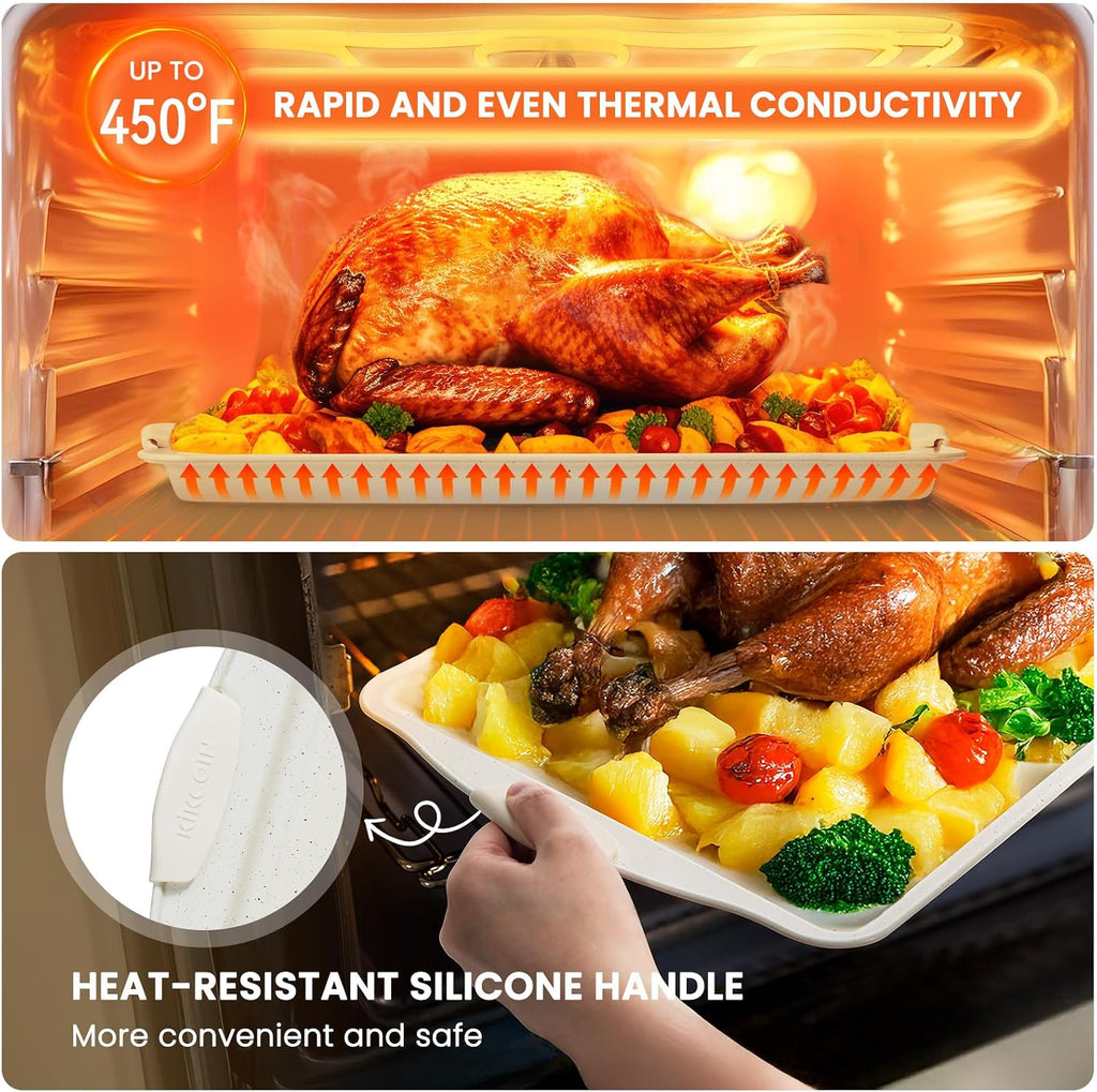 22 PCS Nonstick Pans Set, Stackable Bakeware Sets with Silicone Handles, 450°F Oven Safe Sheet Set, Easy Release