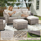 Outdoor Patio Furniture Set-7 Pieces All-Weather Wicker Outdoor Furniture with Swivel Patio Chairs Outdoor Patio