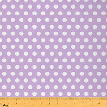 Polka Dots Fabric by The Yard Kawaii Purple White Upholstery Fabric for Sewing Crafting Geometric Circle Waterproof