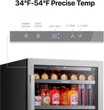 24 Inch Beverage Refrigerator - 180 Can Beverage Fridge with 34°-54°F