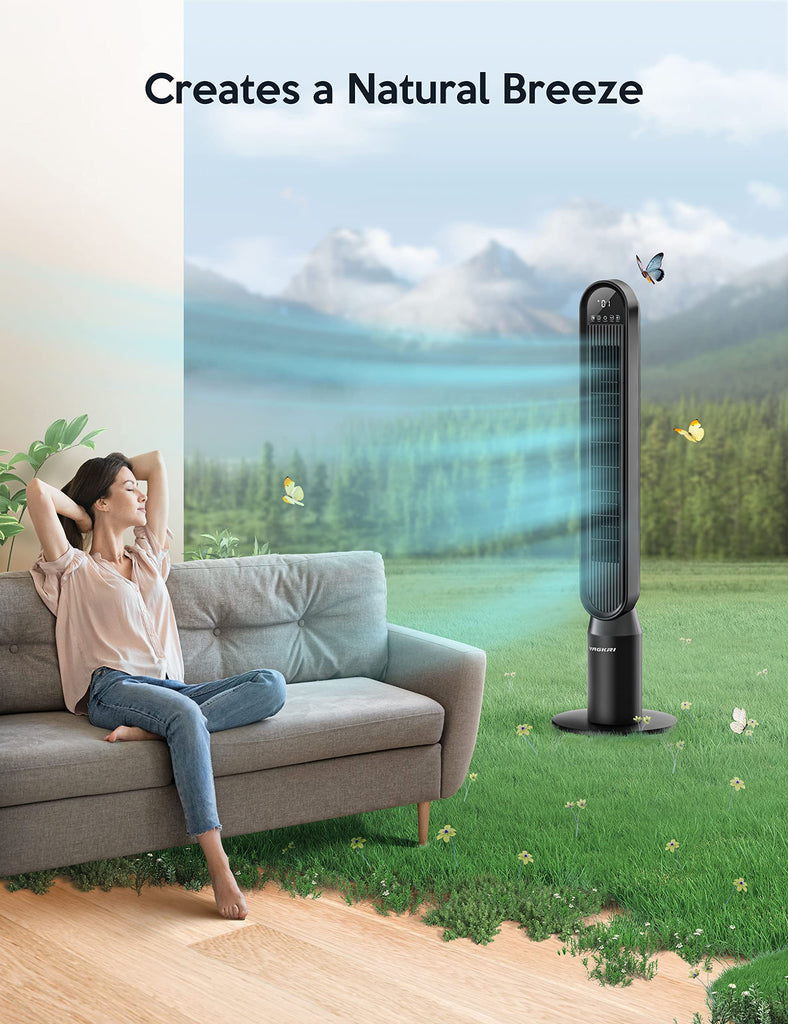 Tower Fan , 42 Inch Quiet Floor Fan with 135° Vertical 90°Oscillation Fans for Indoors, 4 Modes, 4 Speeds, 15H Timers